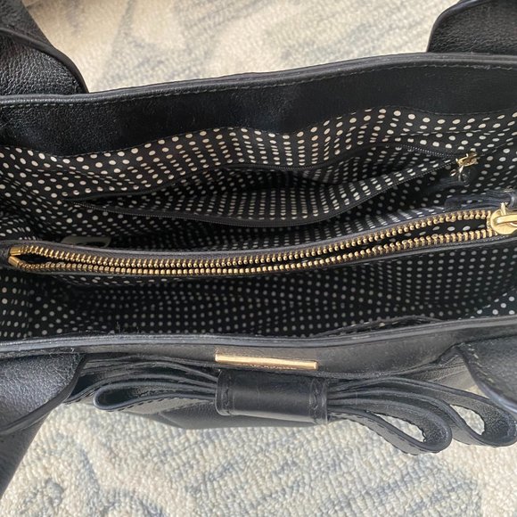 Kate Spade Quinn Villabella Avenue Bag Black Leather w Bow - Picture 2 of 2